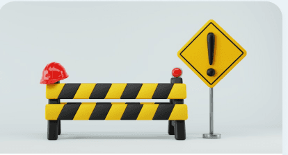 Electrical safety warning at an industrial site