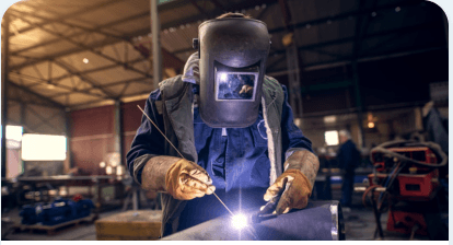 Welder carrying out fabrication work
