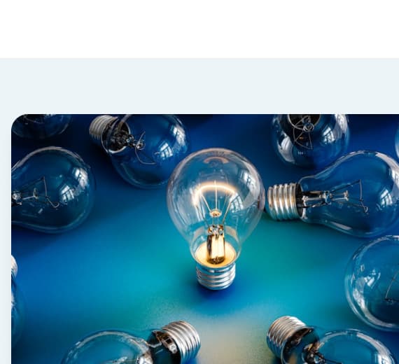 Light bulbs representing efficient project execution